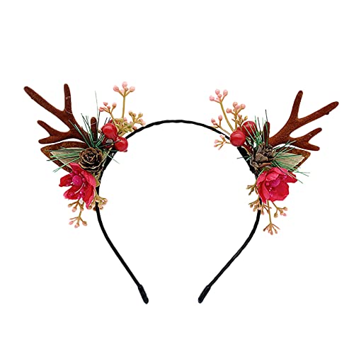 Generic 1PCS Mori Antlers Fiore Accessori per Capelli Copricapo di Natale Fascia Creativo Dolce Carino Cartoon Fascia Capelli Styling Clip