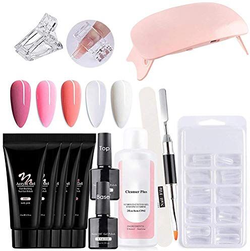 Azusumi Kit gel per unghie con lampada UV LED, set di gel di estensione per unghie, strumenti essenziali per manicure, kit per principianti fai da te