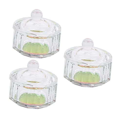 Mipcase 3 Pz tazza di cristallo per nail art bicchieri trasparenti tazza liquida per nail art fornitura salone di bellezza tazza di miscelazione della polvere maggiore suite