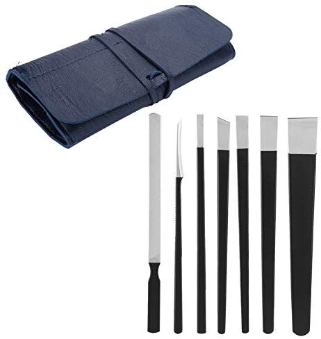 Generic Set di Coltelli per Pedicure Professionale Strumenti in Acciaio Inossidabile da 7 Pezzi per Unghie Incarnite, Kit per la Cura dei Piedi con Borsa in Pelle PU, per Salone di