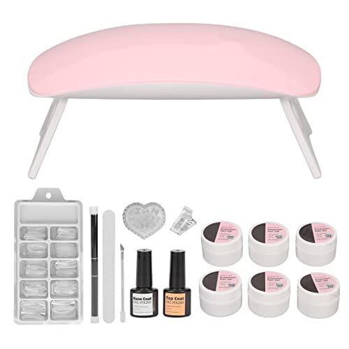 Dioche Kit Smalto Gel per Unghie con Luce UV per Gel per Unghie Starter Kit Smalto per Unghie Gel per Unghie Lampada Estensione Colla Base Primer Top Coat Spingitore in Acciaio Punte per