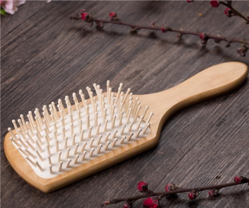 JYHY Cheratina olio infuso massaggio in legno naturale dei capelli spazzola piatta, bellezza spa massaggiatore massaggio pettine, pettine per tutti i tipi di capelli migliora la crescita dei capelli