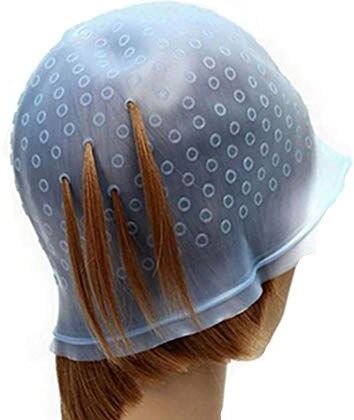 Sonew Colorazione dei capelli Evidenziazione Cap Gel Silicone Evidenziare Cap Riutilizzabile Capelli Colorazione Tintura Capelli Capelli Styling Strumenti con Gancio (blu)