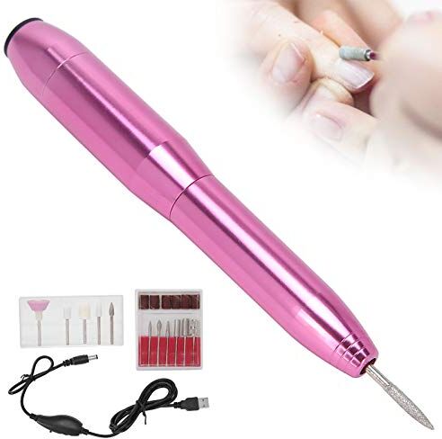 HURRISE Lime Per Unghie Elettriche, Penna Per Trapano Per Unghie Smerigliatrice Per Unghie In Lega Di Alluminio Strumento Per Manicure Per Lucidatura Elettrica Per Donne Ragazze(Rose Red)