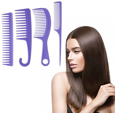 Kisbeibi Set di 4 pettini per capelli, kit di pettine a coda appuntita per capelli lunghi e spessi e larghi strumento per lo styling per uomini e donne pettine per parrucchieri resistente al calore