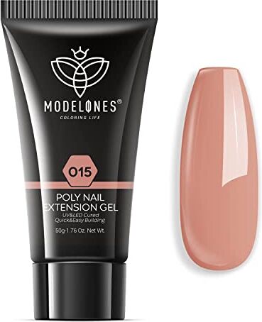 Modelones Polygel 50ML 1.76oz Light Albicocca Gel per Ricostruzione Unghie, Lunga Durata, Aspetto Natural