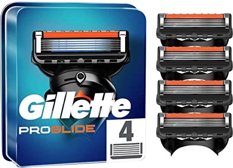 Gillette Fusion 5 Proglide Lamette da Barba, per Rasoio di Sicurezza, Confezione da 4 Ricambi da 5 Lame, con 5 Lame di Precisione