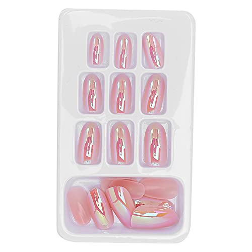 ZJchao 24Pcs Set di Punte per Unghie Finte, Punte Artificiali per Ballerina Francese con Glitter Lunghi Alla Moda per le Donne Saloni per Unghie Nail Art Fai da Te 12 Dimensioni(LG08)