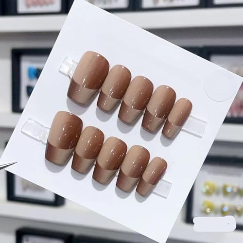 Generic Smalto per unghie fatto a mano, rosa carina farfalla lunga a forma di becco d'anatra nail art, riutilizzabili, unghie finte staccabili, 10 pezzi (colore: 3233, taglia: M)