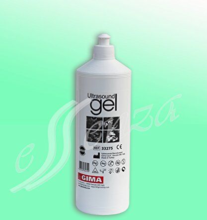 GIMA Gel Ultrasuoni in Bottiglia 1 litro, Pezzi di 12, Transparente