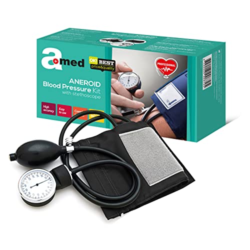 Amed Professional Sangue Misuratori Di Pressione Set Con Stetoscopio, Pump Ball, Manometro, Gemelli 420 g