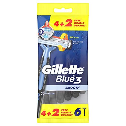 Gillette Blue 3 Rasoio Usa e Getta da Uomo, 6 Pezzi