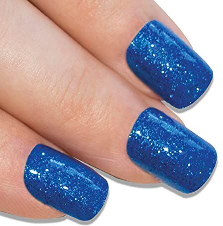 ART Unghie finte  Blu Gel 24 Squoval Medio Finte punte in acrilico con colla