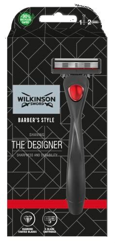 Wilkinson Sword Barber's Style Rasoio The Designer Rasoio 5 lame Confezione con 1 manico e 2 lame di ricarica
