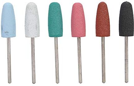 ZJchao 6pcs punta per trapano per unghie, trapano per nail art punta per smerigliatura punte per lucidare le unghie trapano per lisciare accessori per manicure smerigliatura e rifilatura Strumenti (#2)