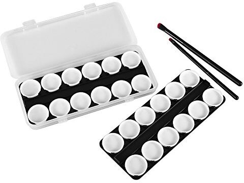 Generic 24 Pezzi di Smalto per Nail Art, Tavolozza di Colori per Acquerelli, Accessorio per Paniting con Scatola, Adatto per Pittura, Nail Art e Piccoli Gioielli