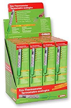 GIMA Termometro Shaker Ecologico, Senza Mercurio, al Gallio, Classico, Facile da Leggere, Adatto a Tutte le Età, Espositore da 24 pz