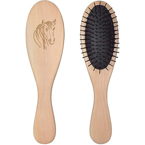 Azeeda 'Testa di Cavallo' Spazzola per Capelli in Legno (HA00044538)