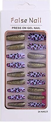 Generic Chiodi francesi a forma di T per nail art, unghie finte, extra lunghe, chiodi, chiodi, leopardo, finto chiodo (4)