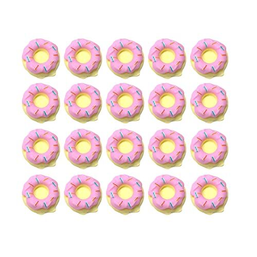 Generic Huajiaxihuan Nail Art, 20 accessori per unghie multiuso fai da te adorabili cabochon in resina 3D, decorazione ciambella per ragazze accessori per unghie