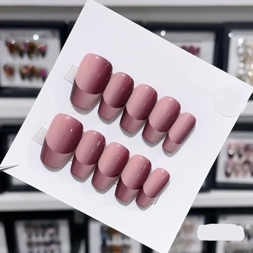 Generic Smalto per unghie fatto a mano, rosa carina farfalla lunga a forma di becco d'anatra nail art, riutilizzabili, unghie finte staccabili, 10 pezzi (colore: 3258, taglia: L)