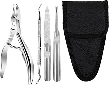 Generic Set Di Rimozione Delle Cuticole, Taglia Cuticole Con Spingi Cuticole 4 Pezzi Taglia Cuticole Tronchese Clipper Forbice Per Rimuovere La Pelle Morta Per Unghie Delle