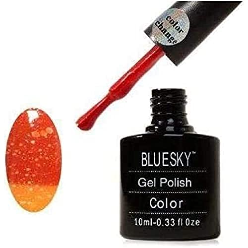 BLUESKY che cambia colore camaleonte gel 025 UV/LED glitter, arancione al neon arancione