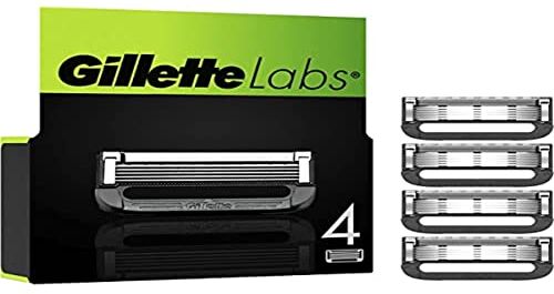 Gillette Labs Ricambi Per Macchine Da Rasatura, Compatibili Con Labs Con Barra Esfoliante E Heated Razor, 4 Pezzi