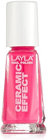 LAYLA SMALTO  CERAMIC EFFECT FLUO N.107 Neon Fluo, Colore Fluorescente Smalto Unghie Estate 10ml