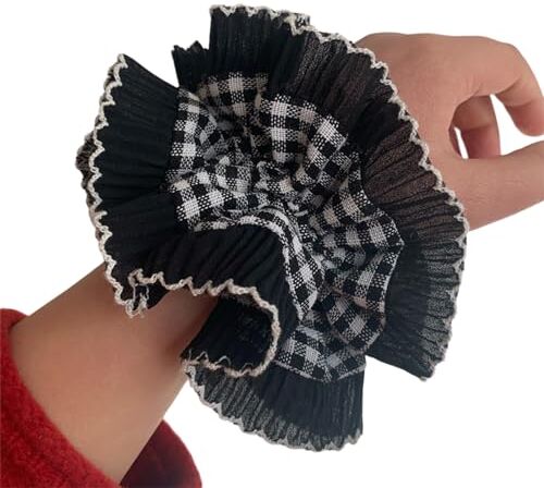 Angelluck Elastici per capelli in pizzo vintage ThickUpdo Oversize Scrunchy Elegante corda per capelli Scrunchy Donne Coda di Cavallo Titolare Fatto a mano Fascia in Pizzo Durevole Accessorio per Capelli