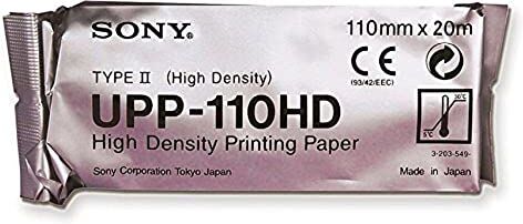 GIMA Carta Ecografica Sony UPP-110HD, Supporto di Stampa Monocromatica in B/N ad Alta Densità (tipo II), per Ultrasuoni e Applicazioni Dentali Microscopia, Formato A6, Misura 110 mm x 20 m, 10 Rotoli