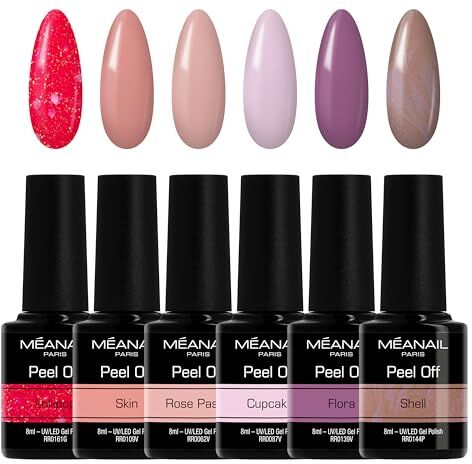 Meanail Cofanetto 6 Colori Smalti Peel Off Semipermanente Unicorn • 8ml • Rimozione Facile Effetto Sticker Senza Acetone • Vegan & Cruelty Free •