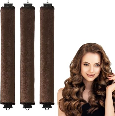 Generic Bigodino per capelli spesso senza calore, riccioli senza calore durante la notte   Bigodino per fascia notturna con gancio   Set di aste per arricciatura senza calore, kit per lo styling dei