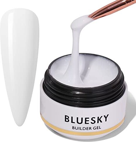 BLUESKY Gel Ricostruzione Unghie- Gel Costruttore Per Unghie, UV Gel Costruttore Semipermanente Acrigel Per Unghie,allunga e Ripara (White-15g)