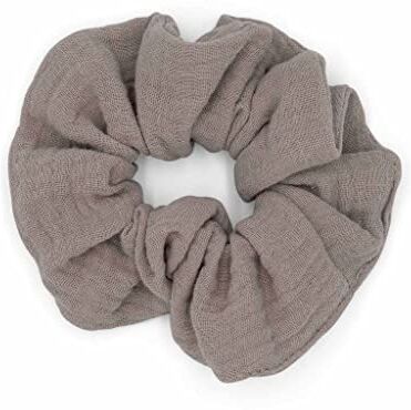 Hutch & Putch hutch&putch Premium Mussola Scrunchie da donna – Elastico per capelli in 100% cotone – Elastico per capelli sani – Scrunchie con forte tenuta senza punto di piegatura (pietra)