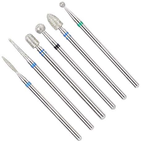 Generic Kit di Punte Per Trapano Per Nail Art in Acciaio Inossidabile da 6 Pezzi Resistente All'usura, Resistente Alla Corrosione Rimuove le Cuticole in Eccesso, Modella le Unghie