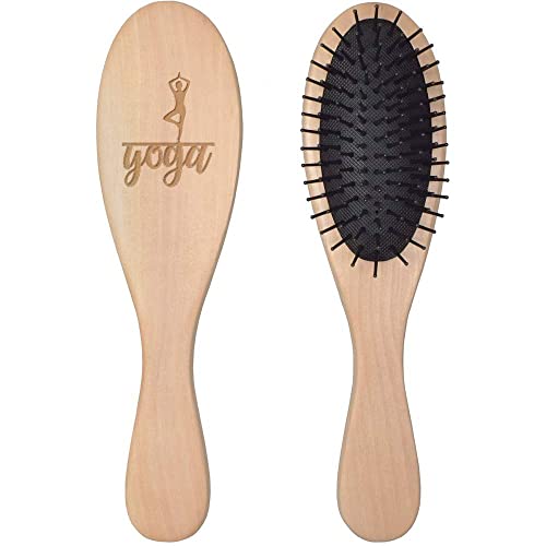 Azeeda 'Posa Yoga' Spazzola per Capelli in Legno (HA00043310)