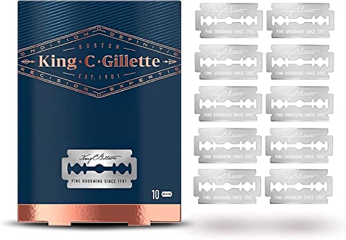 Gillette UOMO LAMETTE di RICAMBIO per Rasoio di Sicurezza, Confezione da 10 Ricambi, LUNGA DURATA