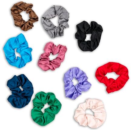 Generico EvoluzioneImmagine Set 10 Pezzi di Elastici Capelli in Raso di Seta   Scrunchies per Capelli Donna e Bambina   Fasce Capelli Colorati ed Eleganti   Qualità Premium