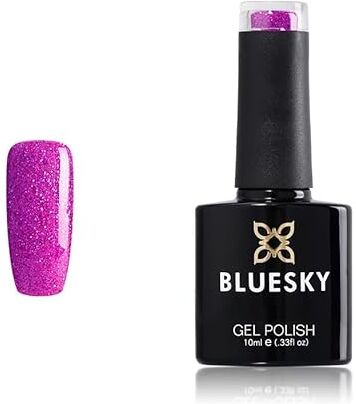 BLUESKY 80602 Smalto gel gel per unghie a forma di farfalla con brillantini, 10 ml, colore: Rosa ciliegia