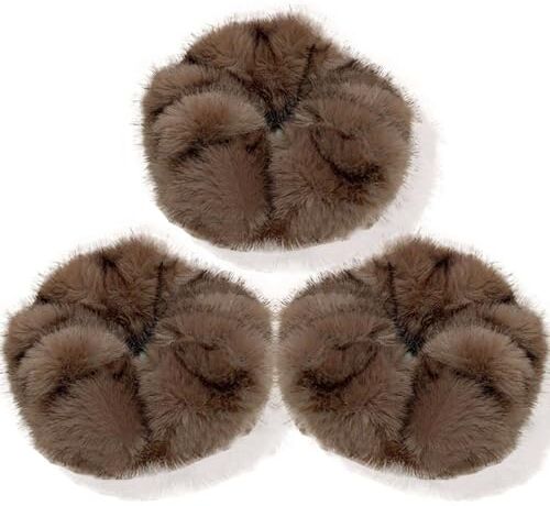 CCYXFB 3 Pezzi Grande Elastici Per Capelli Peluche Per L'inverno, Morbide Scrunchies Per Capelli Spesse Elastici Capelli Bambina, Accessori Capelli Donna-Marrone-A