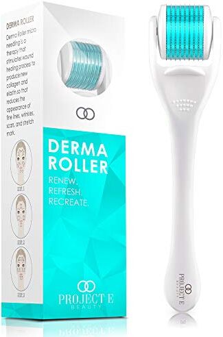 Pro-Ject Derma Roller 540 micro aghi in titanio per il viso, strumento di bellezza per la cura della pelle del viso, kit dermaroller da 25 mm e 0,25 mm, per massimizzare la cura della pelle, per uomini e donne