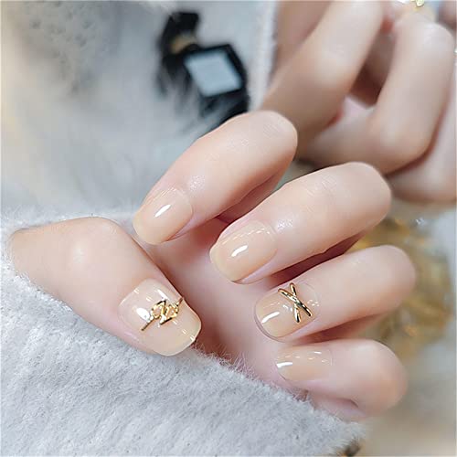 Generic Unghie finte quadrate corte con colla staccabile inverno Natale francese stampa sulle unghie 24 pezzi punte per nail art per saloni di unghie e donne fai da te nail art