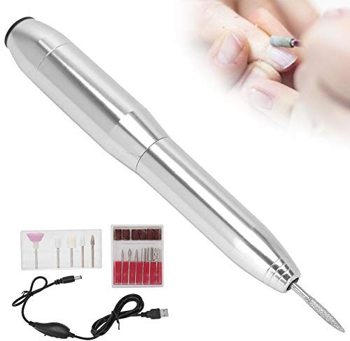 Betued Fresa elettrica per unghie, Kit trapano per unghie, Lima per unghie professionale Set per manicure elettrico Lima per unghie elettrica Penna per trapano per unghie Smerigliatrice(argento)