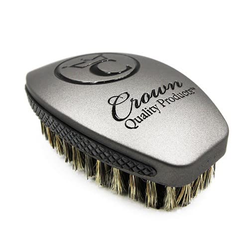 Crown 360 Sport Wave Caesar 2.0 Spazzola per capelli con setole di cinghiale, media, grigio fumo, impugnatura antiscivolo, design impermeabile