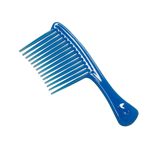 Generic Grande pettine con impugnatura dentata larga, districante, riduce la perdita di capelli, strumento spazzola CnJ213 (blu, taglia unica)