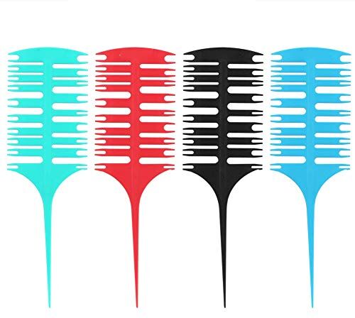 ZJchao Pettine per Tinture per Capelli, 4 Pezzi/set Set di Strumenti per Tinture per Capelli Professionale Parrucchiere Barbiere Spazzola per Capelli da Colorare Pettine