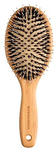 Olivia Garden Bamboo Touch Brush – Spazzola Eco-responsabile districante in Bambù, Setole di Cinghiale e Nylon Taglia M