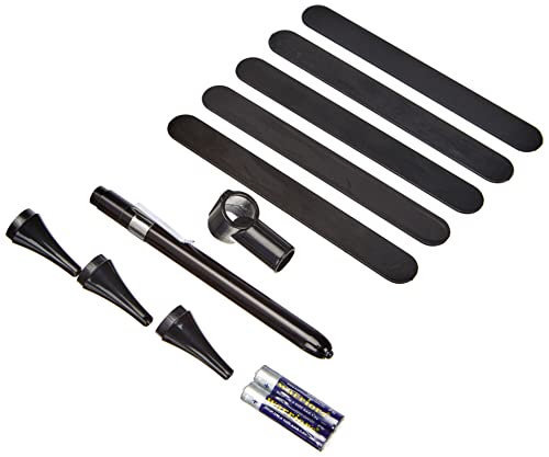 GIMA KIT Lucciola con Otoscopio Delta, a LED, con Testa Otoscopio e 3 Speculum, Morsetto Porta-Abbassalingua, Colore Nero, in Scatola di Alluminio