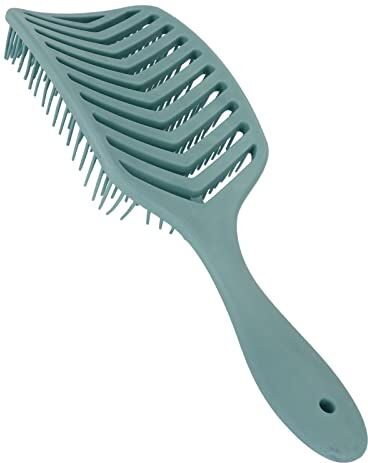 ZJchao Spazzola Capelli, Spazzola per capelli vuota, districante per capelli bagnati e asciutti, asciugatura rapida, pettine curvo per capelli, per donne e uomini,per Donne/Uomini/Bambini (Verde scuro)